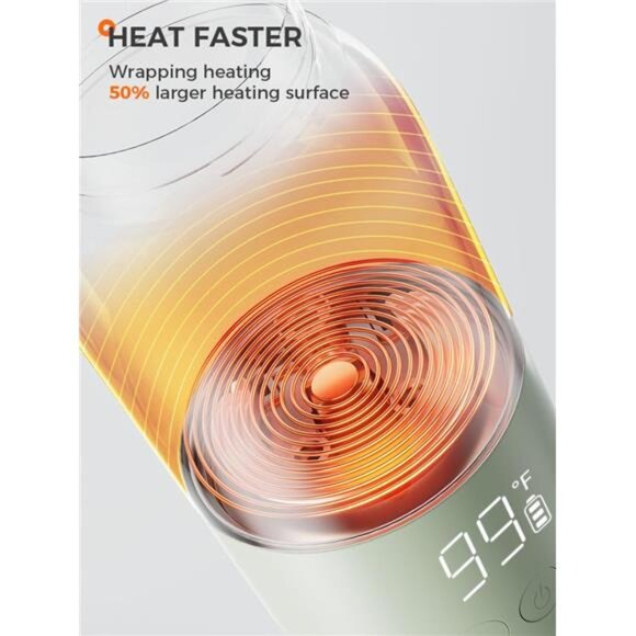 Cordless Portable Milk Warmer Super Fast Charging, Instant breastmilk, Formula - Picture 3 of 7